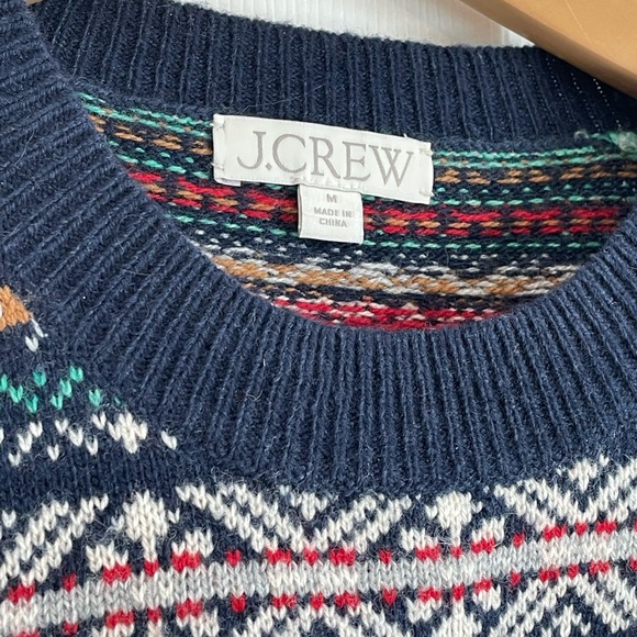 Puff-sleeve Fair Isle crewneck sweater - Picture 2 of 7